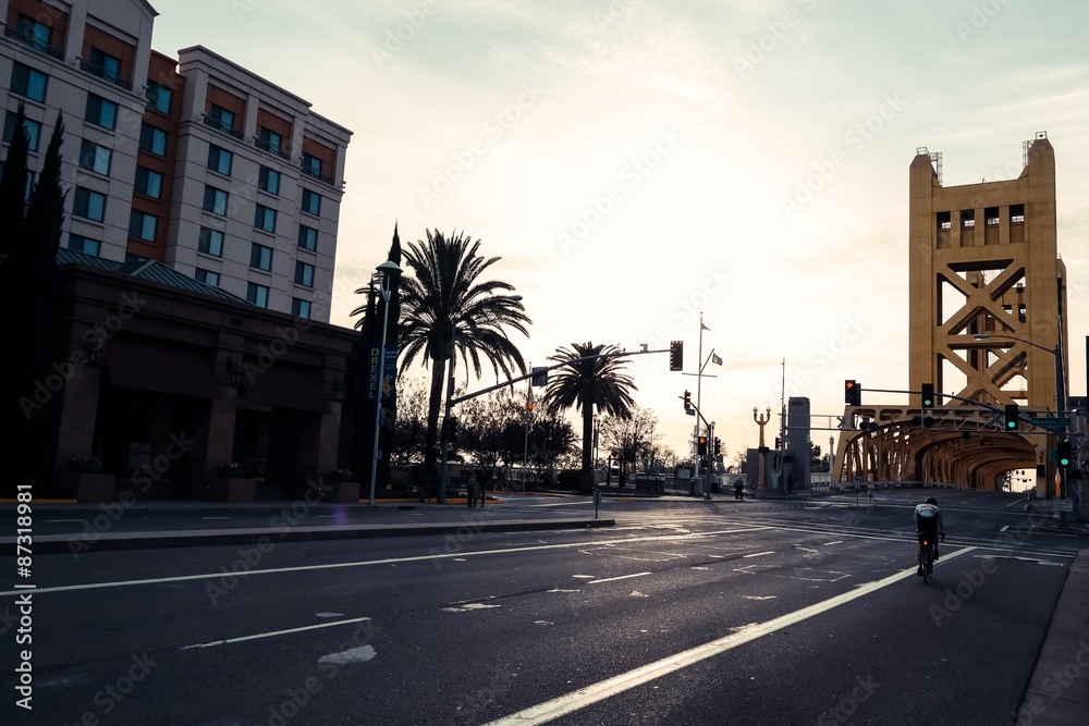 Wall mural Sunset bridge