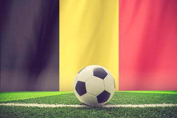 Naklejka premium Belgium soccer ball vintage color