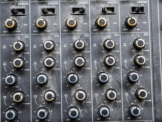 details of a mixing console with many adjustment possibilities © shantihesse