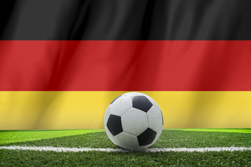 soccer ball on Germany flag