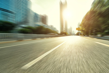 Blurred urban road in modern city