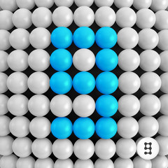 Number nine. Abstract mathematics background. 