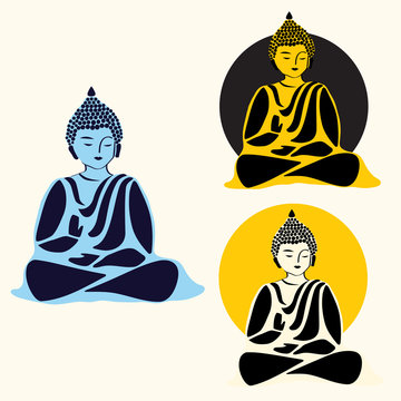 Buddha icon set. vector illustration Vector.