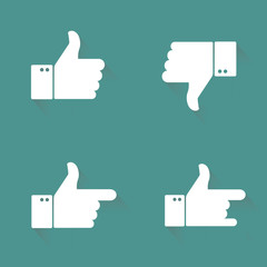 Obraz premium Thumbs up icons set