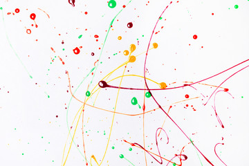 Colorful bright ink splashes