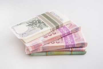 Thai Baht banknotes ,Thai money isolated on white background