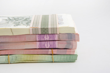 Thai Baht banknotes ,Thai money isolated on white background