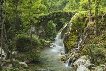 Waterfalls of Venus. Southern Italy, Cilento, Casaletto Spartano. Natural oasis with a small river...