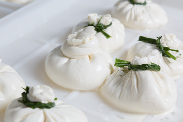 burrata cheese on a production