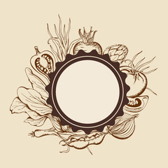 Banner with hand drawn vegetables