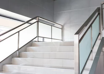 Peel and stick wall murals Stairs white stairs in modern office