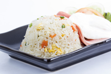 Fried Rice with Egg Ham and Sausage