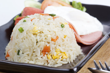 Fried Rice with Egg Ham and Sausage
