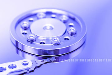 Computer Hard Disk Drive Internals And Binary Number Code