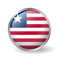 Liberia flag button vector