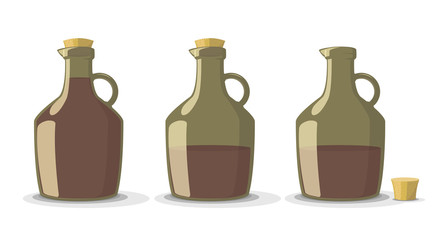 Vector set of wine bottles