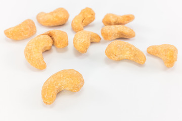 Cashews Nut on white background.