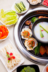 Barbecue and hot pot together