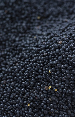 Black Lentils (food background)