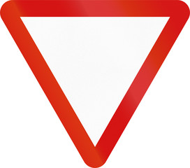 Irish traffic sign: Yield sign - Version without text