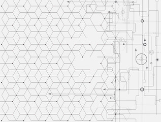 Abstract tech background. Futuristic technology interface. Vector