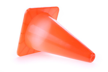 orange cone used warning sign under construction work area