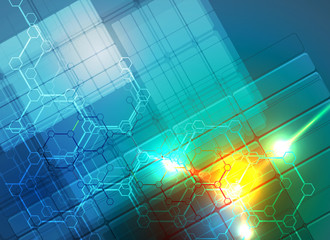 Abstract tech background. Futuristic technology interface. Vector