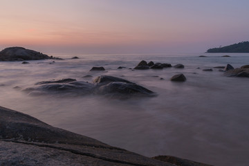 Colorful tranquil tropical sunset