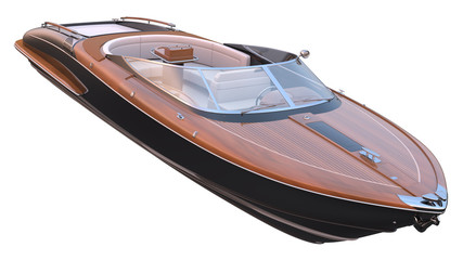 Luxury Speed Boat. Isolated with clipping path.