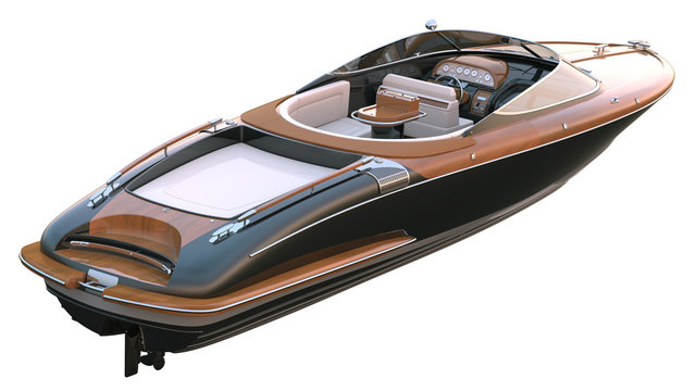 Luxury Speed Boat. Isolated with clipping path.