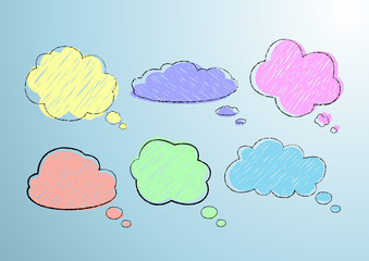 Doodle sketch speech bubbles