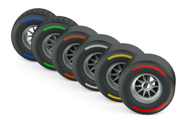 set of racing wheels