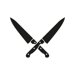 The crossed knives icon. Knife and chef, kitchen symbol. Flat