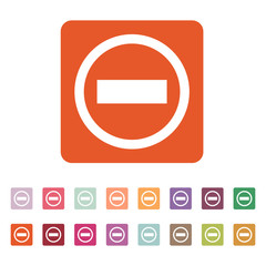 The stop icon. Danger and warning symbol. Flat