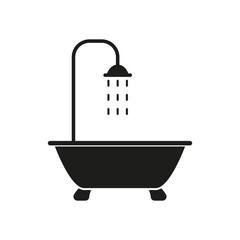 The shower icon. Bathroom symbol. Flat