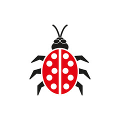 The ladybug icon. Ladybird and bug, beetle symbol. Flat