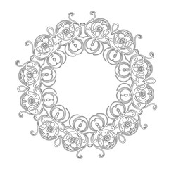 Ornament black white card with mandala.