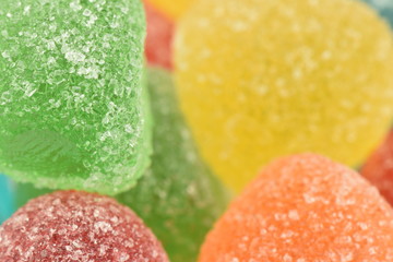 Jelly candies in sugar.