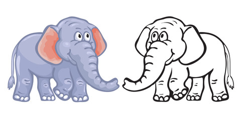 Obraz na płótnie Canvas Coloring book elephant.