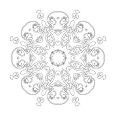 Ornament black white card with mandala.