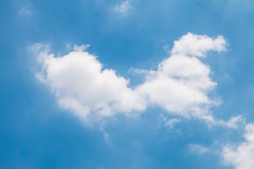 Blue sky and white cloud closeup