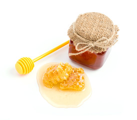 Fresh honey with honeycomb