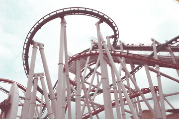 a roller coaster's loop with vintage style