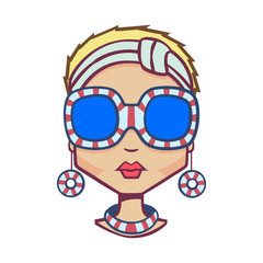 Funny Girl Character. Sea style.