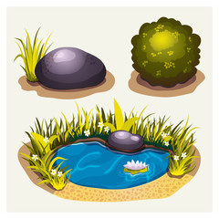 Set of game environment elements