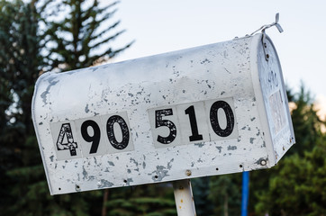 details of an old traditional american mailbox