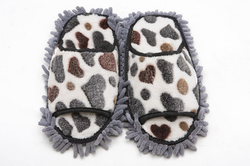 microfiber duster as hair isolated on white