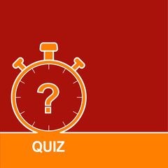 Stopwatch with a question.  The concept is the question with the answer. Icon for mobile applications. Quiz with question marks sign icon. Questions and answers game symbol. 