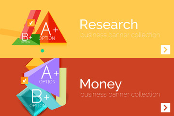 Infographic flat design banner with geometric diagram 