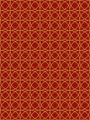 gold ornament on a red background, geometric background pattern with geometric shapes